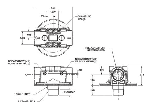 Drawings for Maradyne 50 Series spin-on filter head